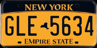 NY license plate GLE5634