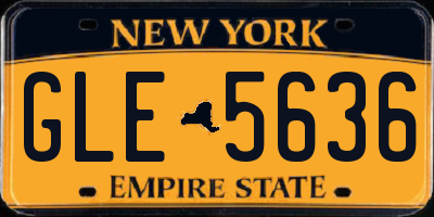 NY license plate GLE5636