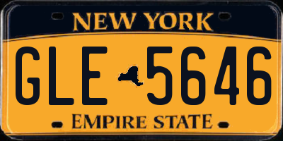 NY license plate GLE5646