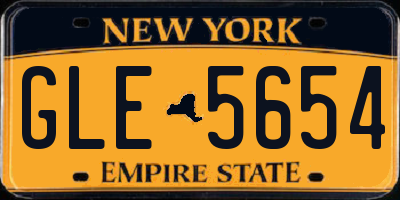 NY license plate GLE5654