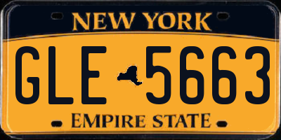 NY license plate GLE5663