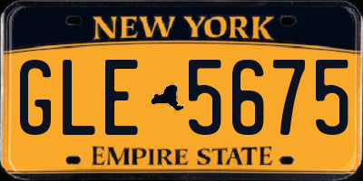 NY license plate GLE5675