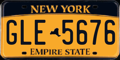 NY license plate GLE5676