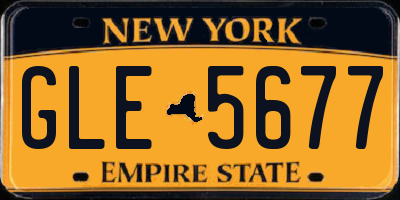 NY license plate GLE5677