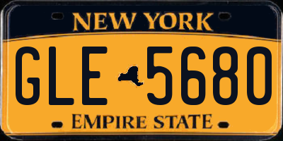 NY license plate GLE5680