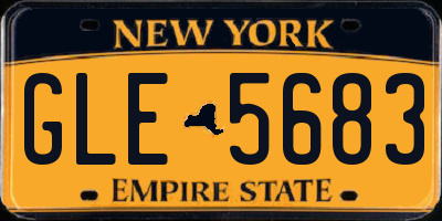 NY license plate GLE5683