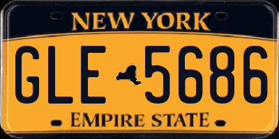 NY license plate GLE5686