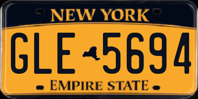 NY license plate GLE5694