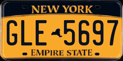 NY license plate GLE5697