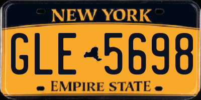 NY license plate GLE5698
