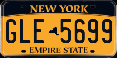 NY license plate GLE5699