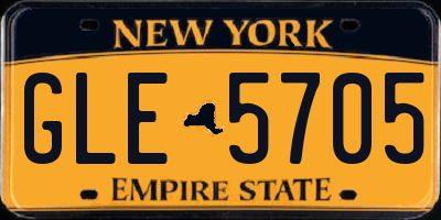 NY license plate GLE5705