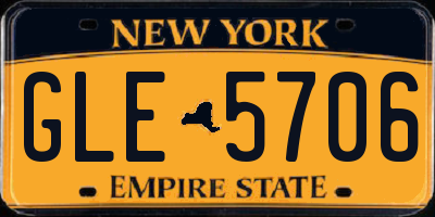 NY license plate GLE5706