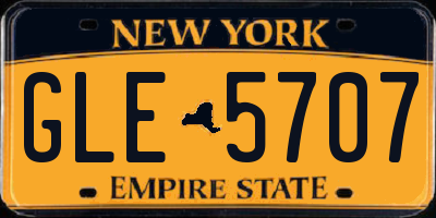 NY license plate GLE5707