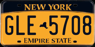 NY license plate GLE5708