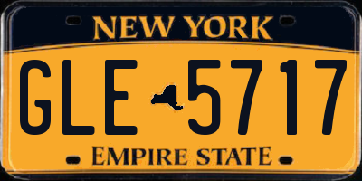 NY license plate GLE5717