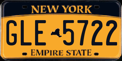 NY license plate GLE5722