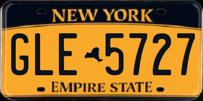 NY license plate GLE5727