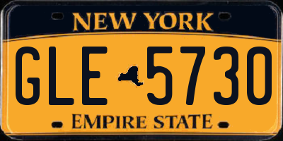 NY license plate GLE5730