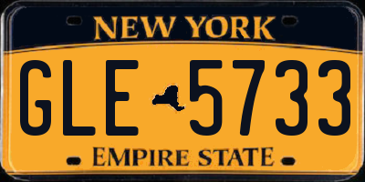 NY license plate GLE5733