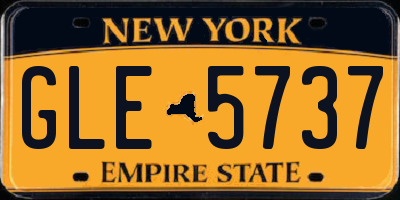 NY license plate GLE5737