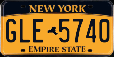 NY license plate GLE5740