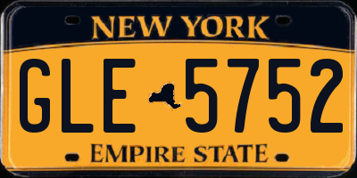 NY license plate GLE5752