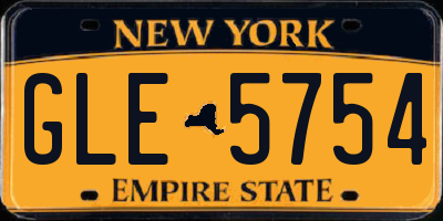 NY license plate GLE5754