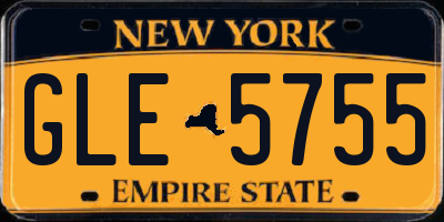NY license plate GLE5755