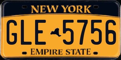 NY license plate GLE5756