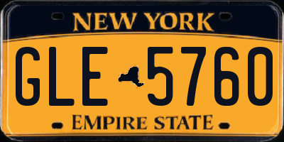 NY license plate GLE5760