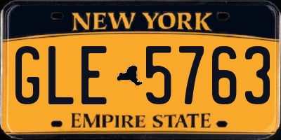 NY license plate GLE5763
