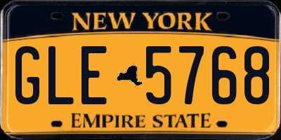 NY license plate GLE5768