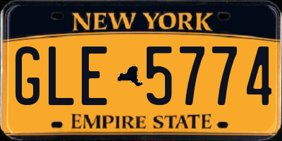NY license plate GLE5774