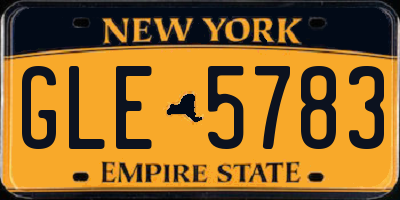 NY license plate GLE5783