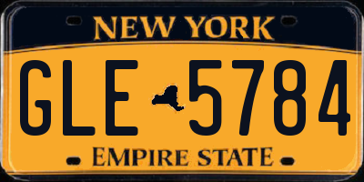 NY license plate GLE5784