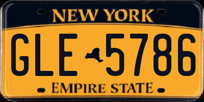 NY license plate GLE5786