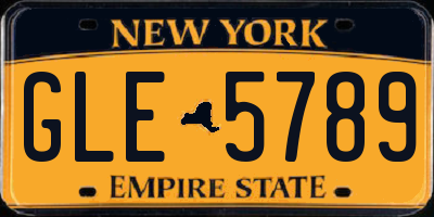 NY license plate GLE5789