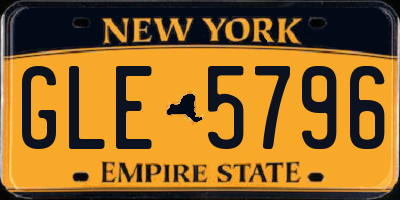 NY license plate GLE5796