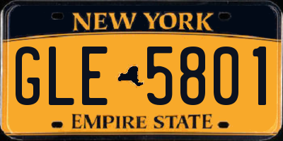 NY license plate GLE5801