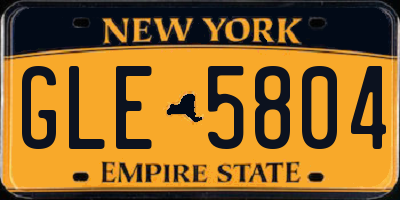 NY license plate GLE5804