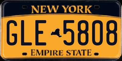 NY license plate GLE5808