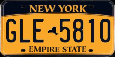 NY license plate GLE5810