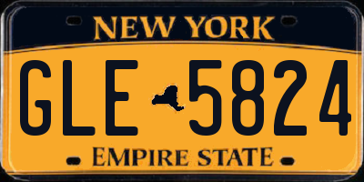 NY license plate GLE5824