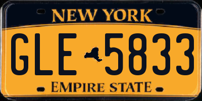 NY license plate GLE5833