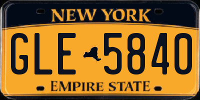 NY license plate GLE5840