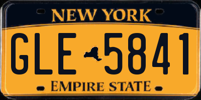 NY license plate GLE5841