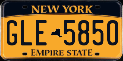 NY license plate GLE5850