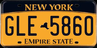 NY license plate GLE5860