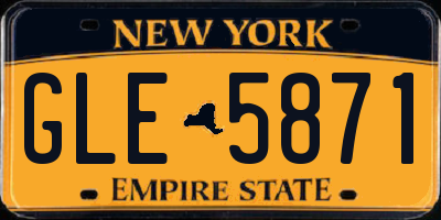 NY license plate GLE5871